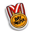 Bay Sweeper Medalist - Funny Firefighter Stickers