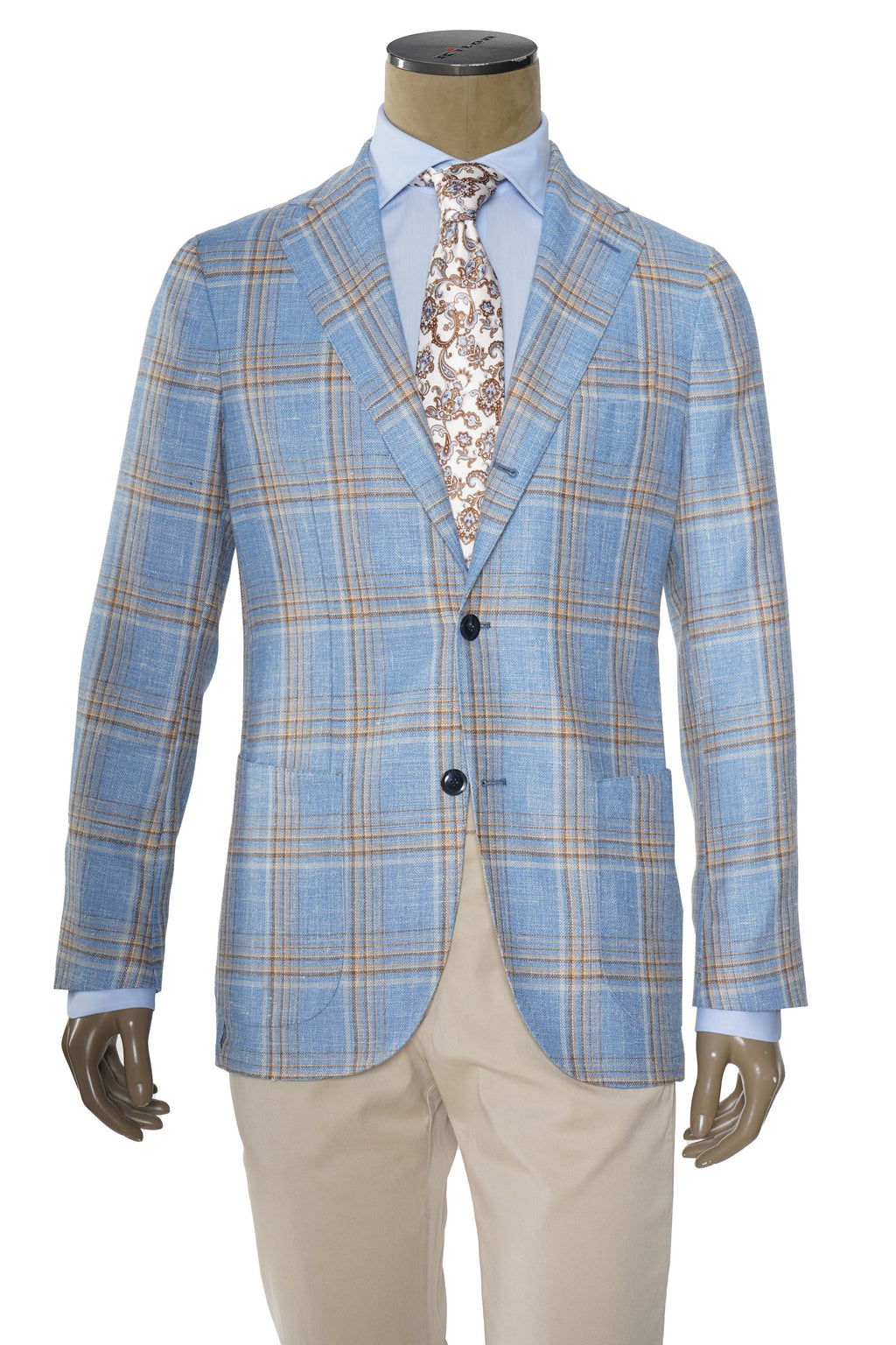 Sartorio Glen Plaid Wool-Silk Sport Jacket