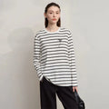 Women's Striped Long-Sleeve Knit T-Shirt