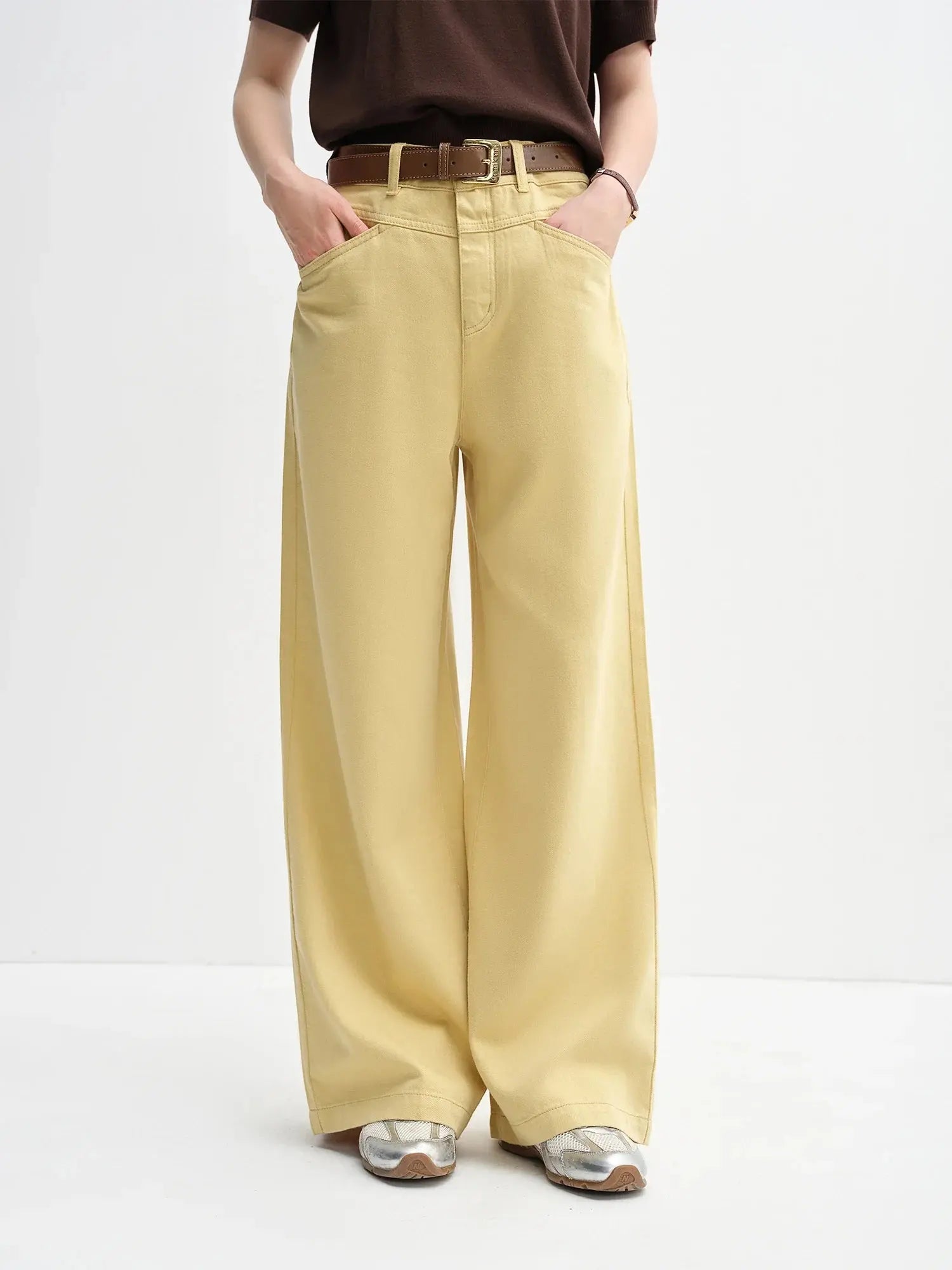 Multi-Color Wide-Leg Straight Jeans