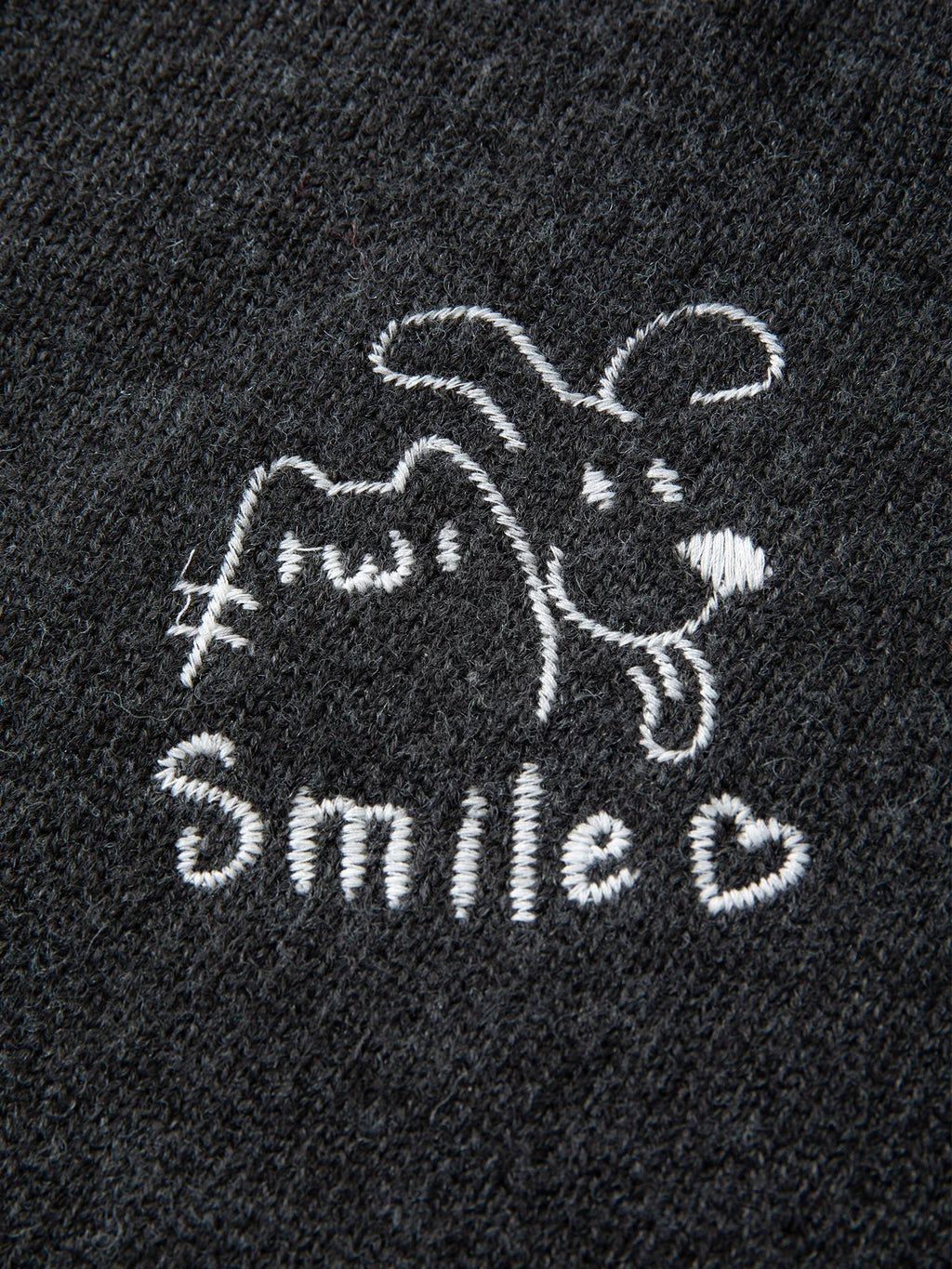 Plus Size Embroidered Round Neck Sweater Cute Winter Knit