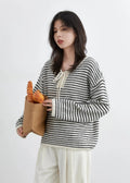 Retro Striped Pullover Loose Autumn & Winter Jumper