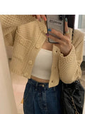 Women's Short Knit Cardigan Sweater Coat.