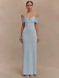 Elegant Off-Shoulder Backless Gown