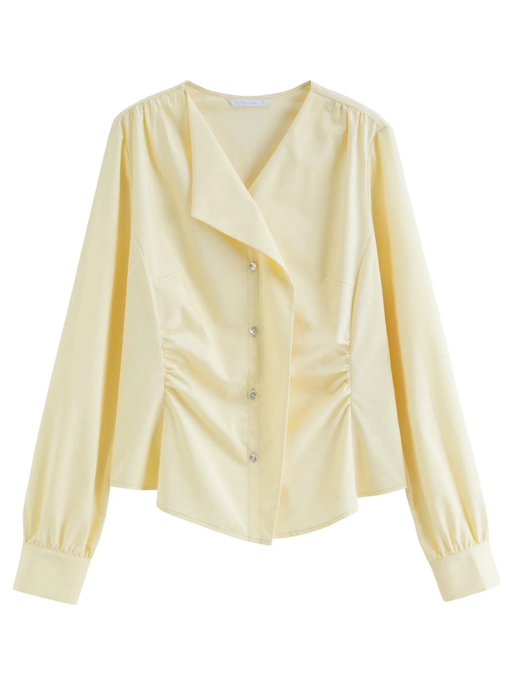 Women’s Asymmetrical V-Neck Blouse Slim Fit Office Top