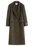 Women's Slim-Fit Double-Breasted Wool Blend Coat