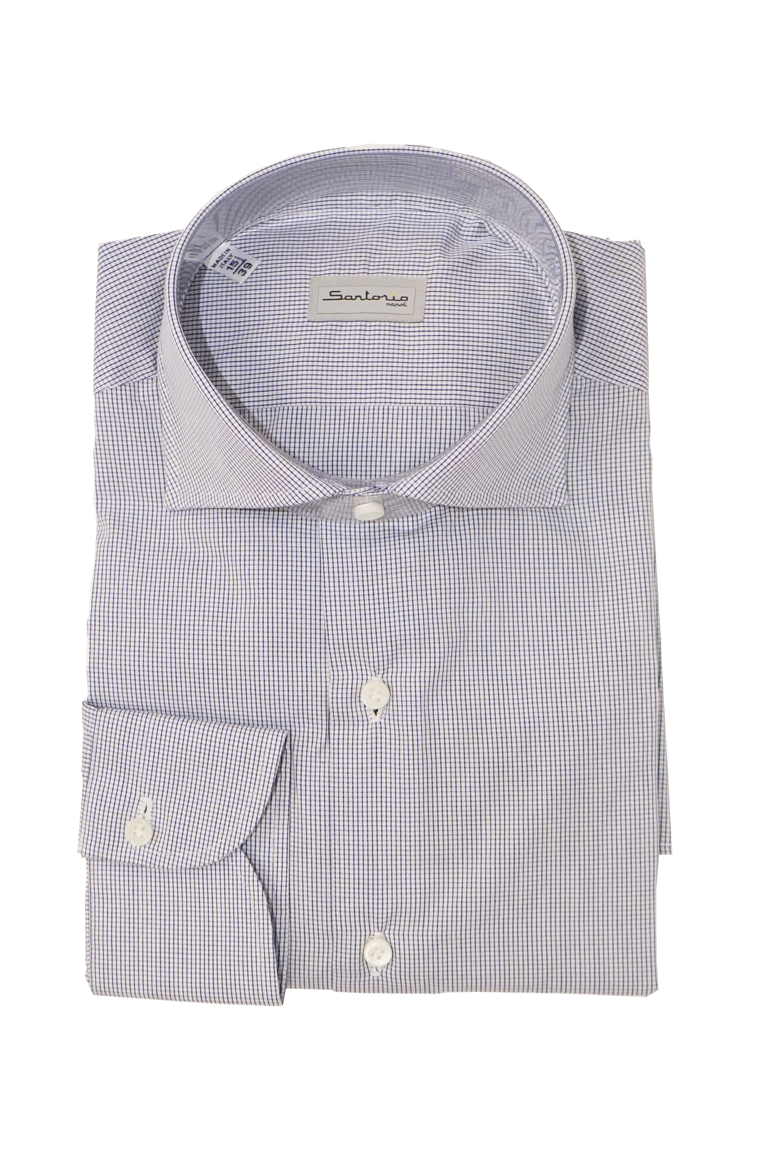 Sartorio Micro Box Check Cotton Dress Shirt