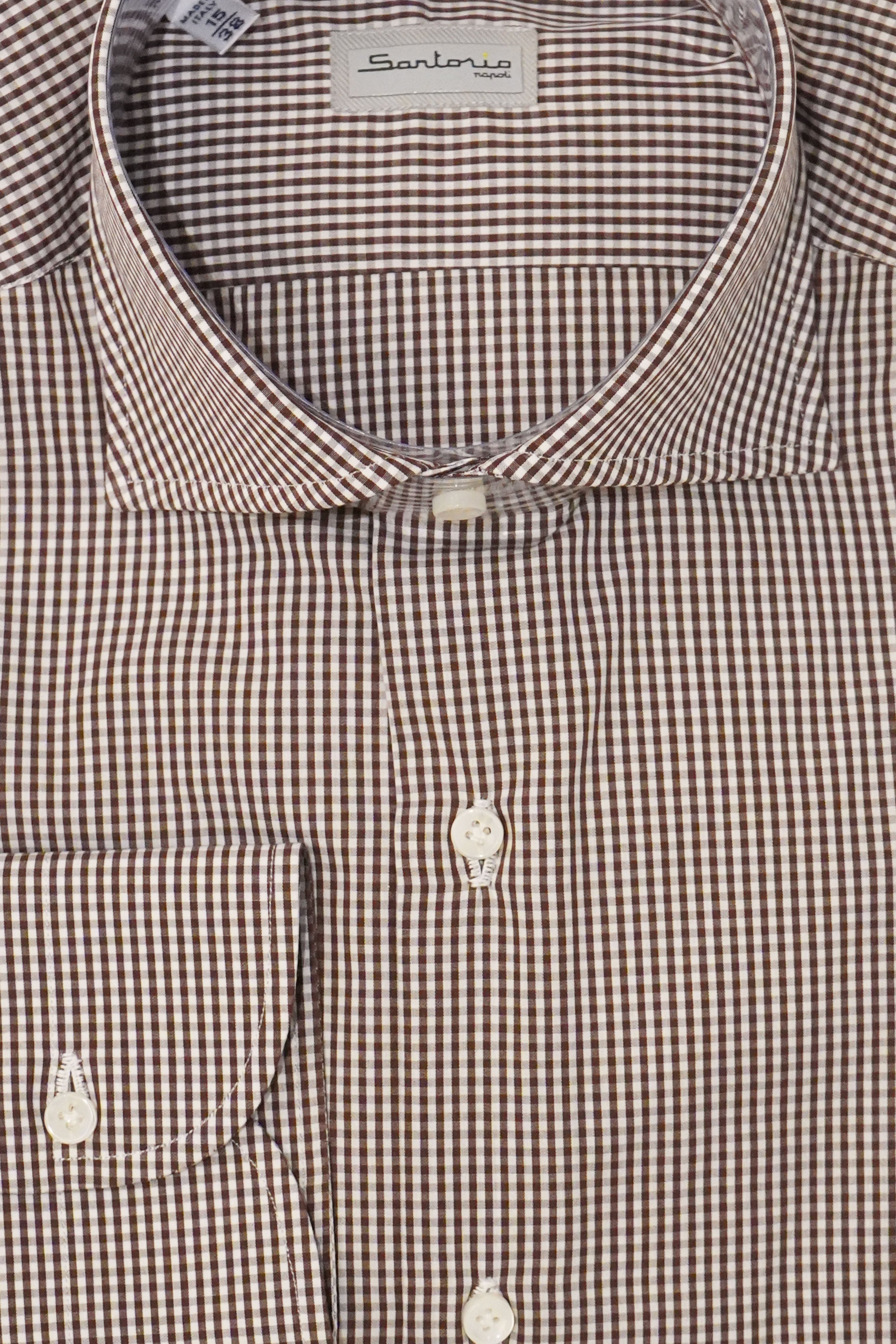 Sartorio Micro Gingham Cotton Dress Shirt
