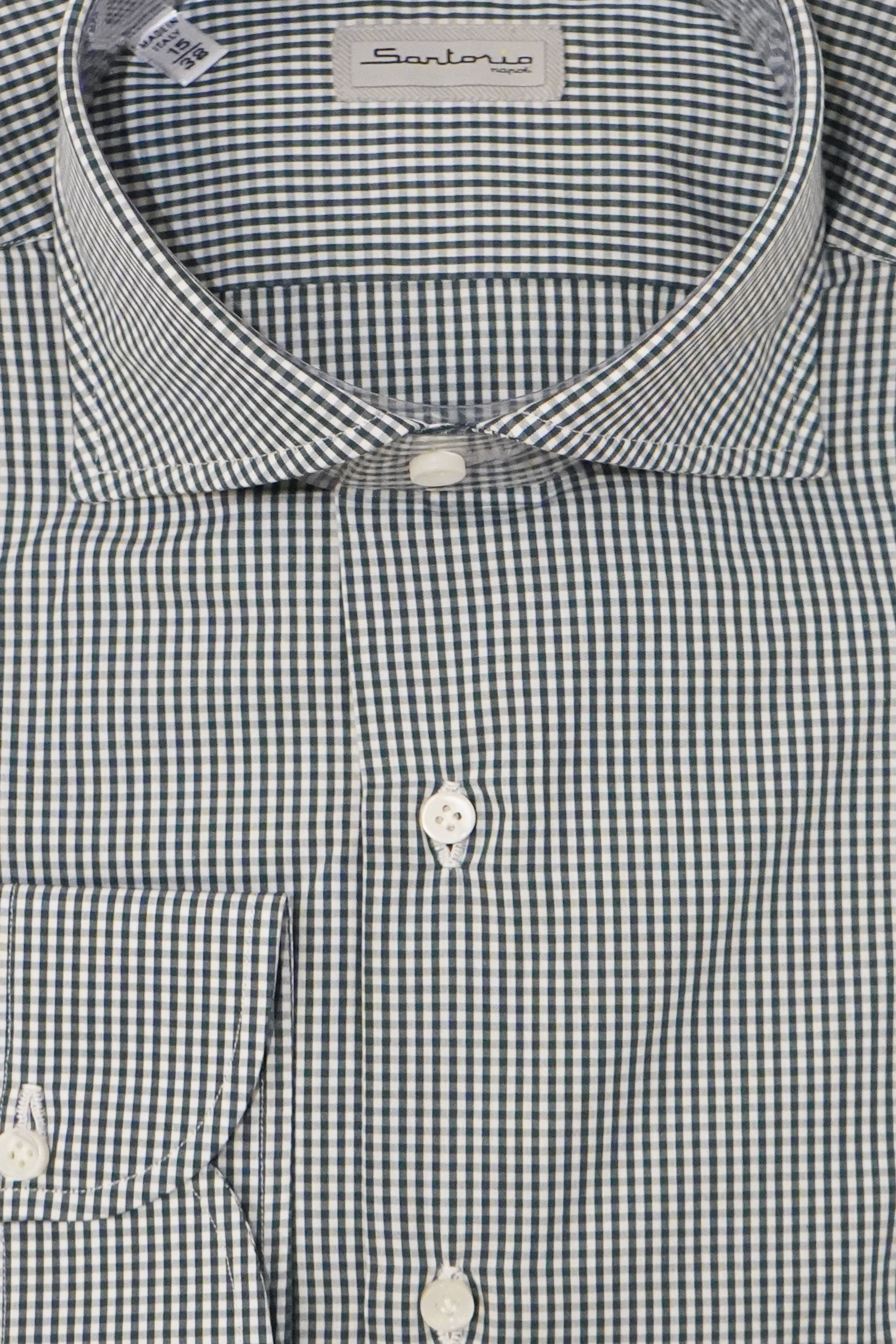 Sartorio Micro Gingham Cotton Dress Shirt