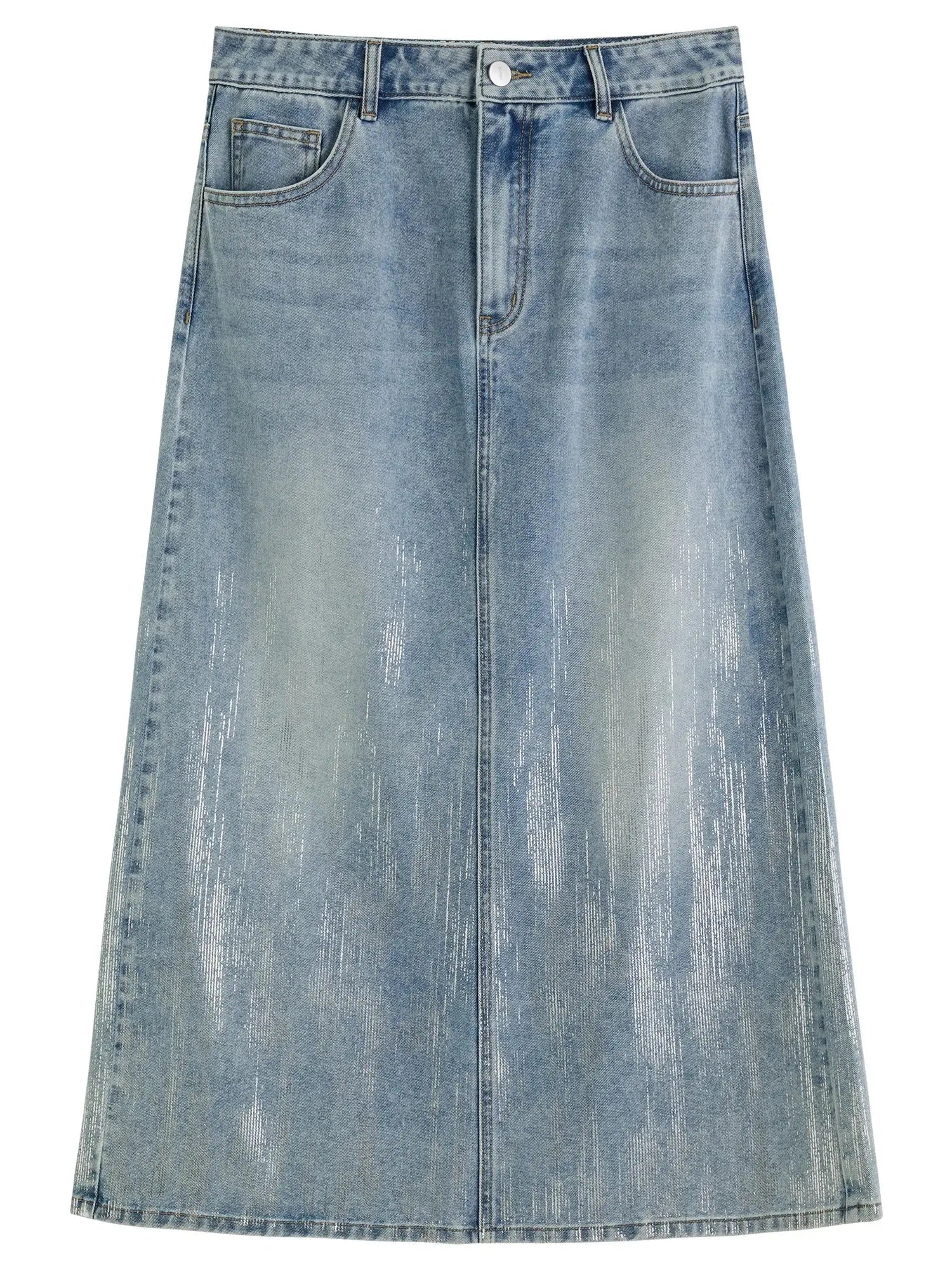 High-Waist Slimming Denim Skirt