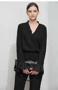 Women's Loose Chiffon Ruffle Blouse