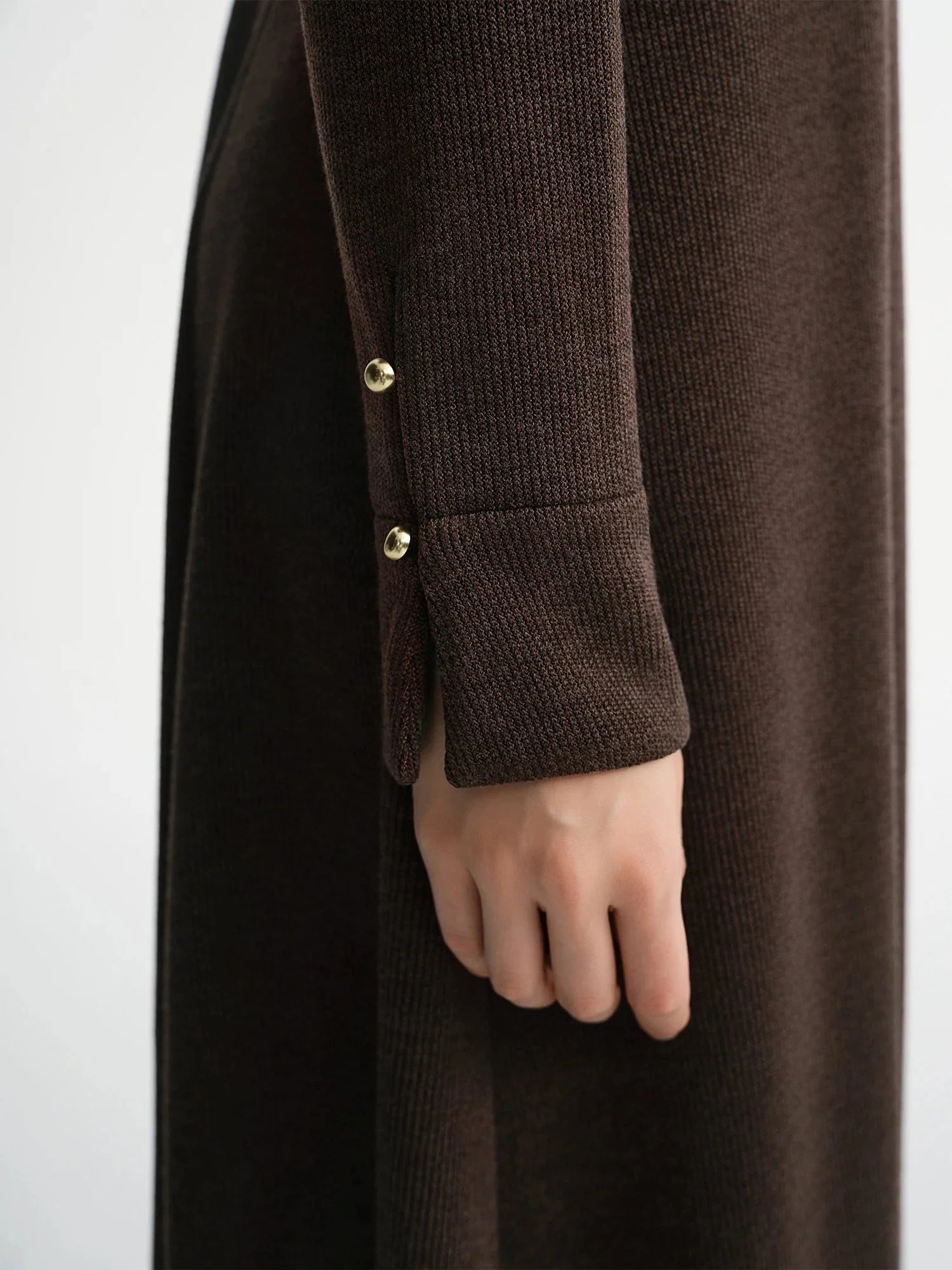 Women’s V-Neck Slant Placket Knitted Dress Retro Winter Style