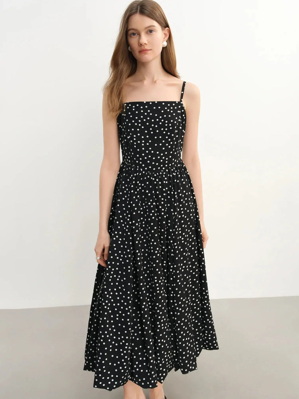 Elegant Plus Size Polka Dot Dress