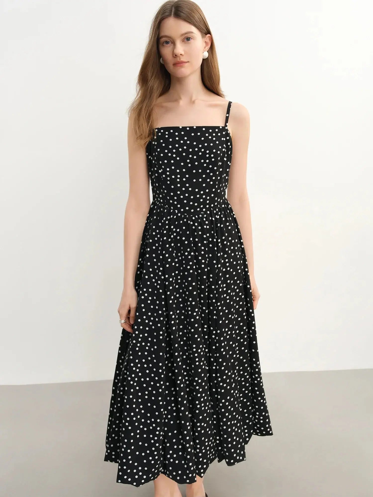 Elegant Plus Size Polka Dot Dress
