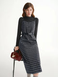 Tweed Plaid 2-Piece Midi Dress Set Plus Size