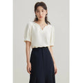 Women’s V-Neck Chiffon Shirt Elegant Slimming Summer Top