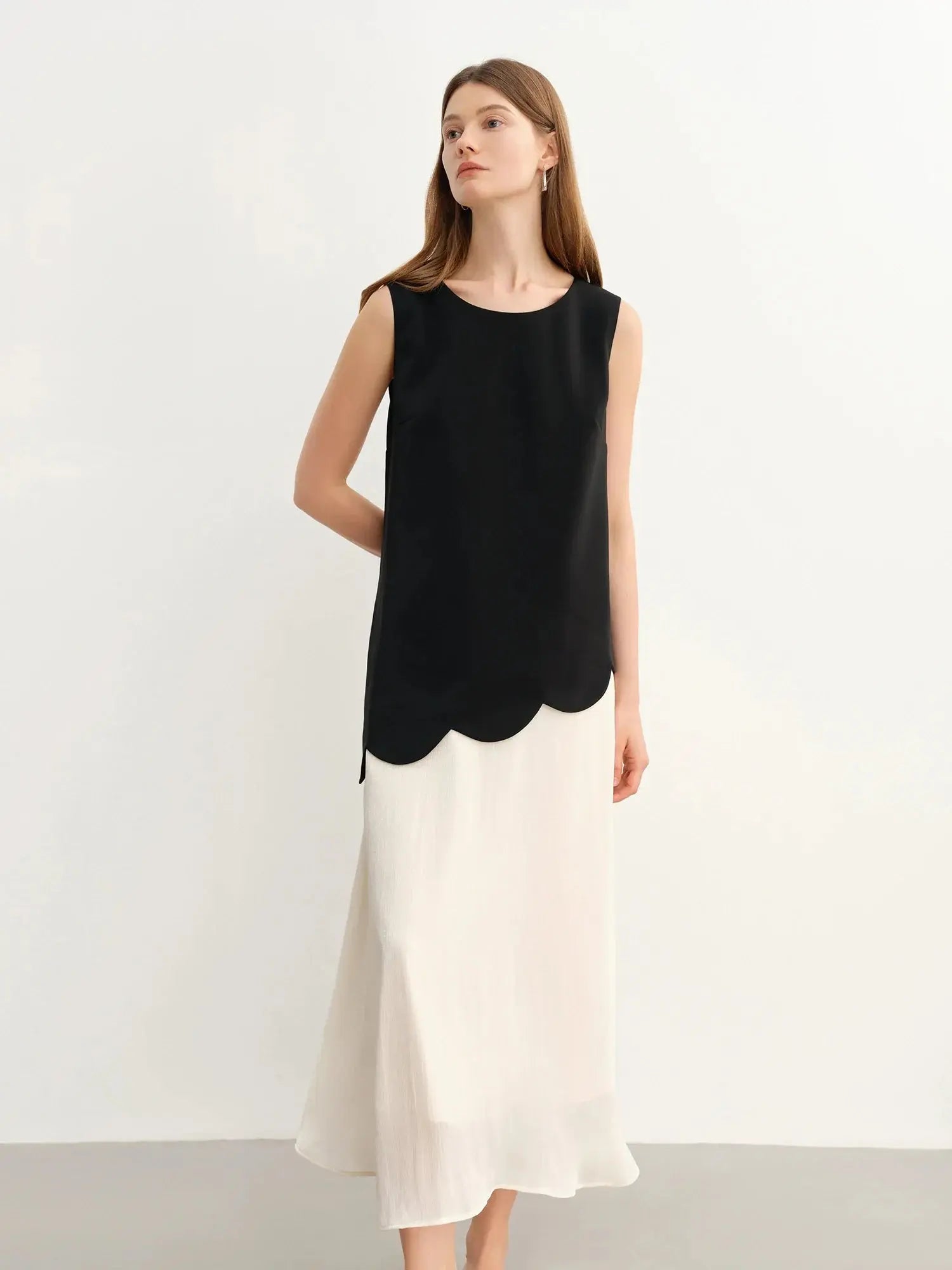 Women's Bold Color Block Faux Two-Piece Dress