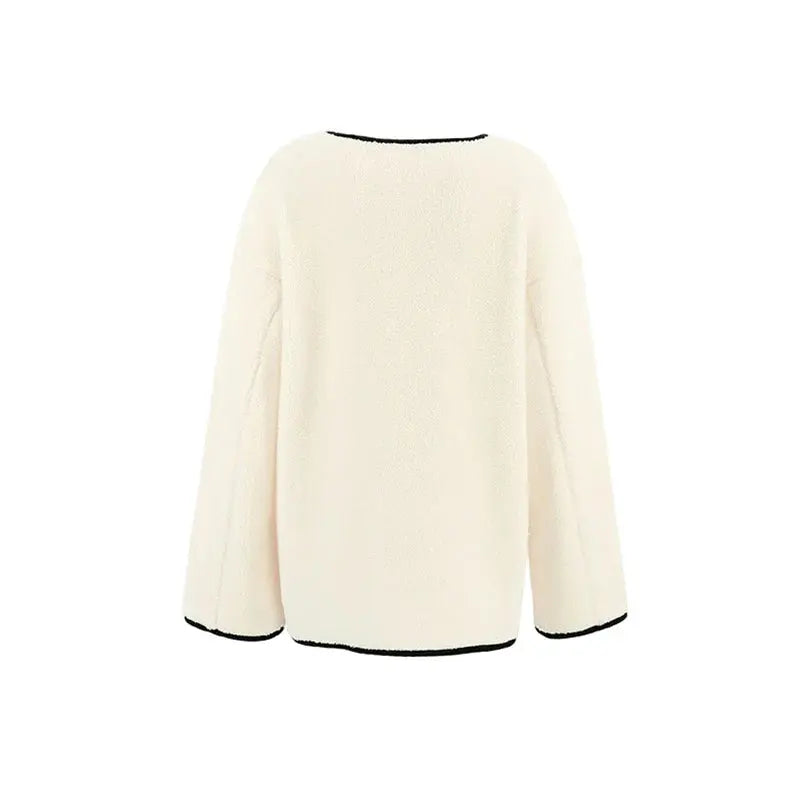 Women's Solid Fleece Panel Winter Coat