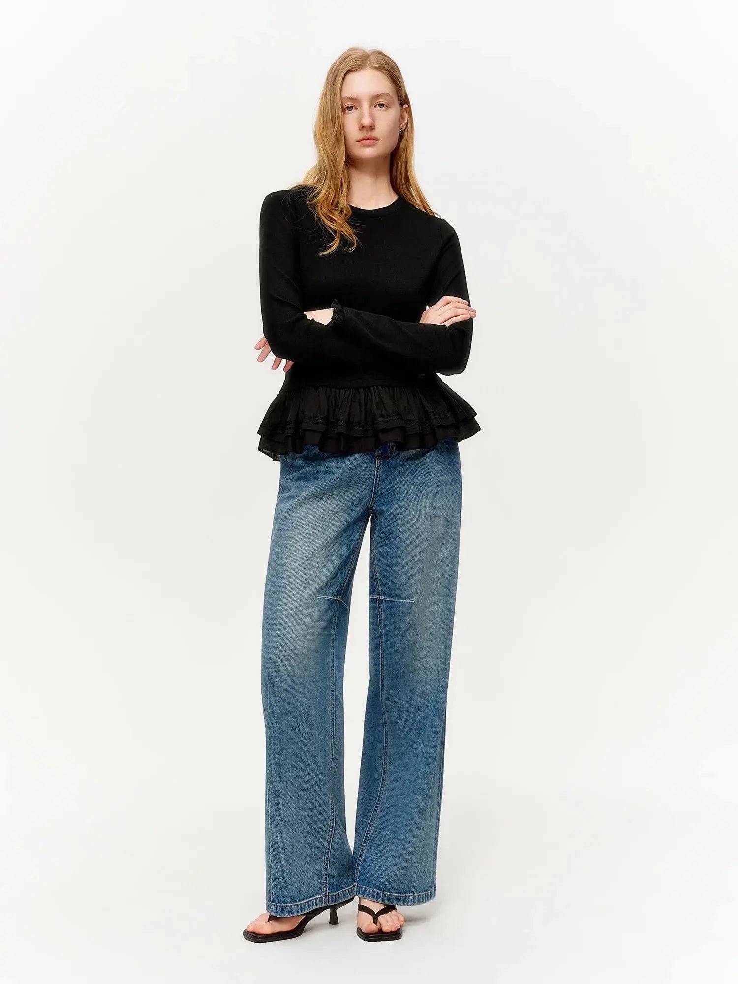 Women’s Ruffle Trim Knitted T-Shirt
