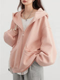 Plush Lined Oversize Coat with Double Zipper