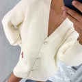 Elegant V-Neck Cardigan Sweater