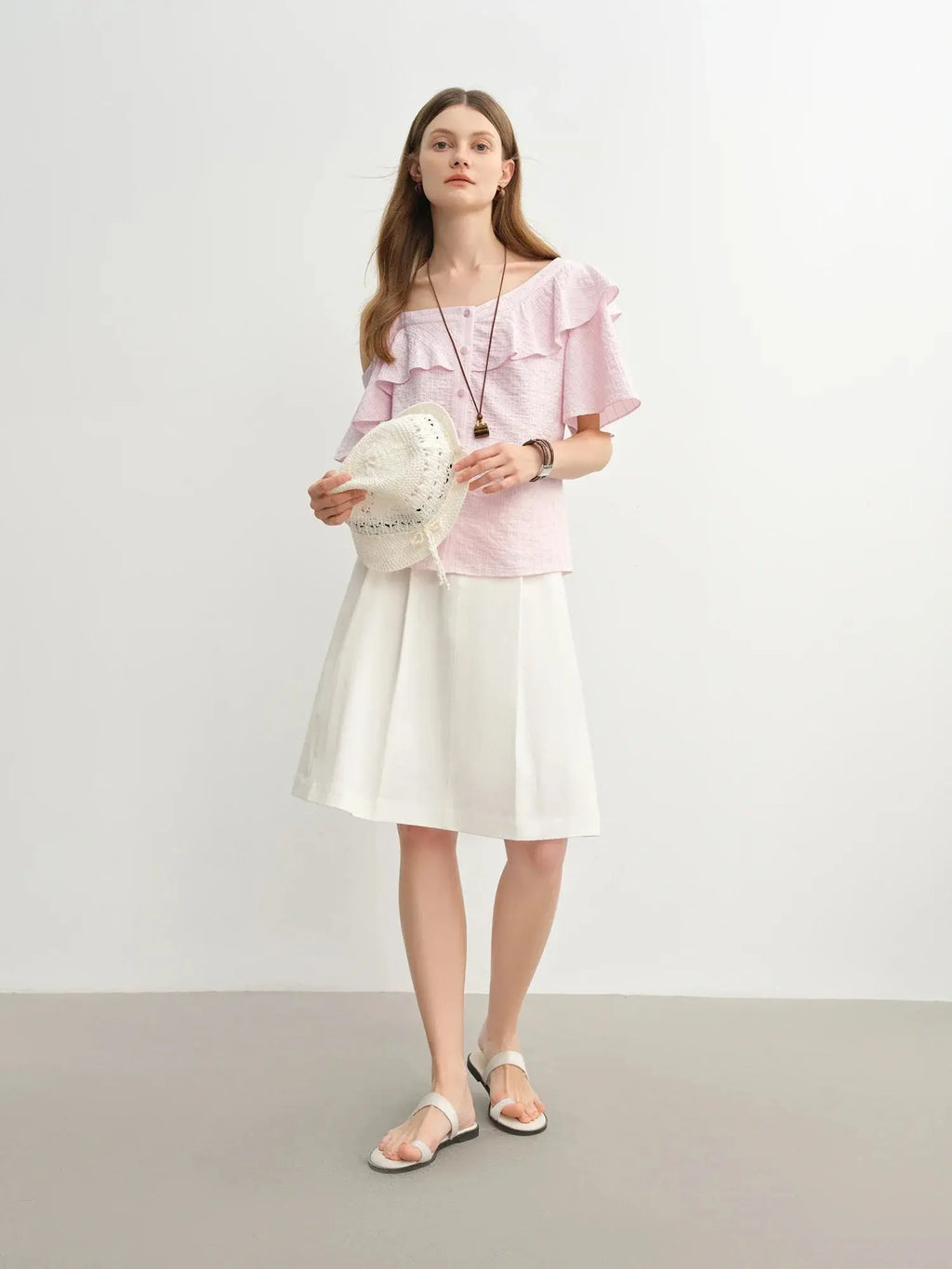 Summer Breeze Plus Size Off-Shoulder Top with Asymmetric Ruffles