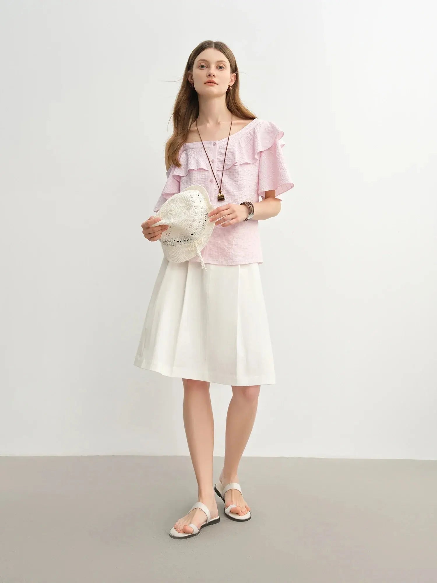 Summer Breeze Plus Size Off-Shoulder Top with Asymmetric Ruffles