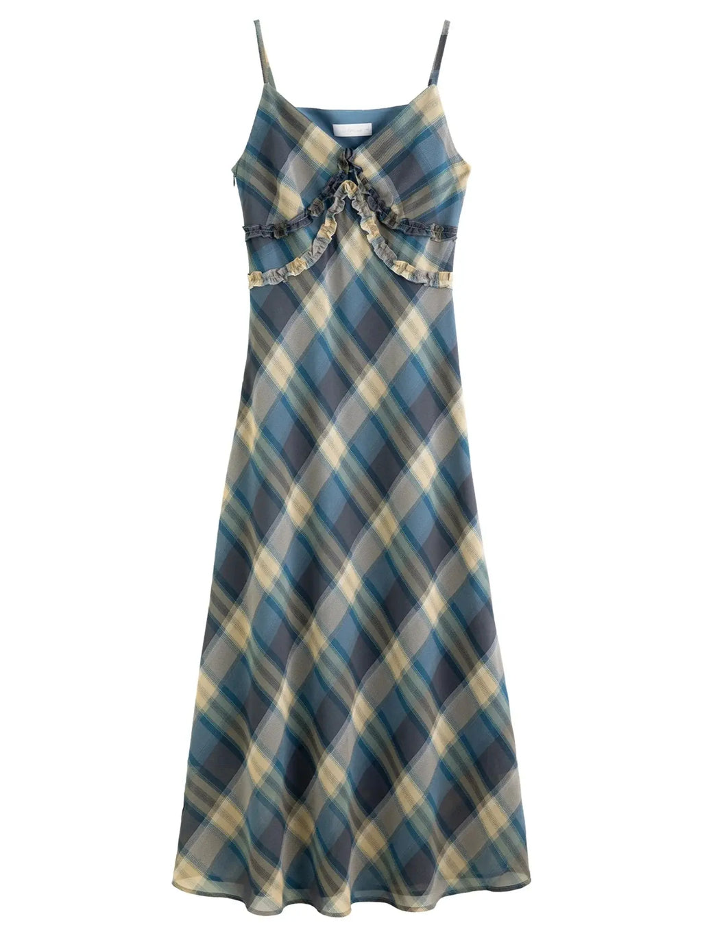 Women's Floral Checkered Maxi Dress
