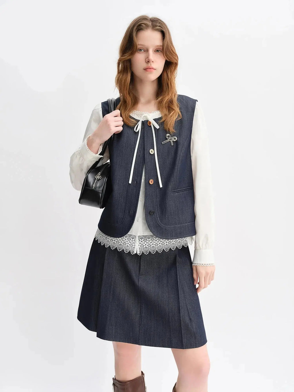 Vintage Vest & Skirt Set for Autumn