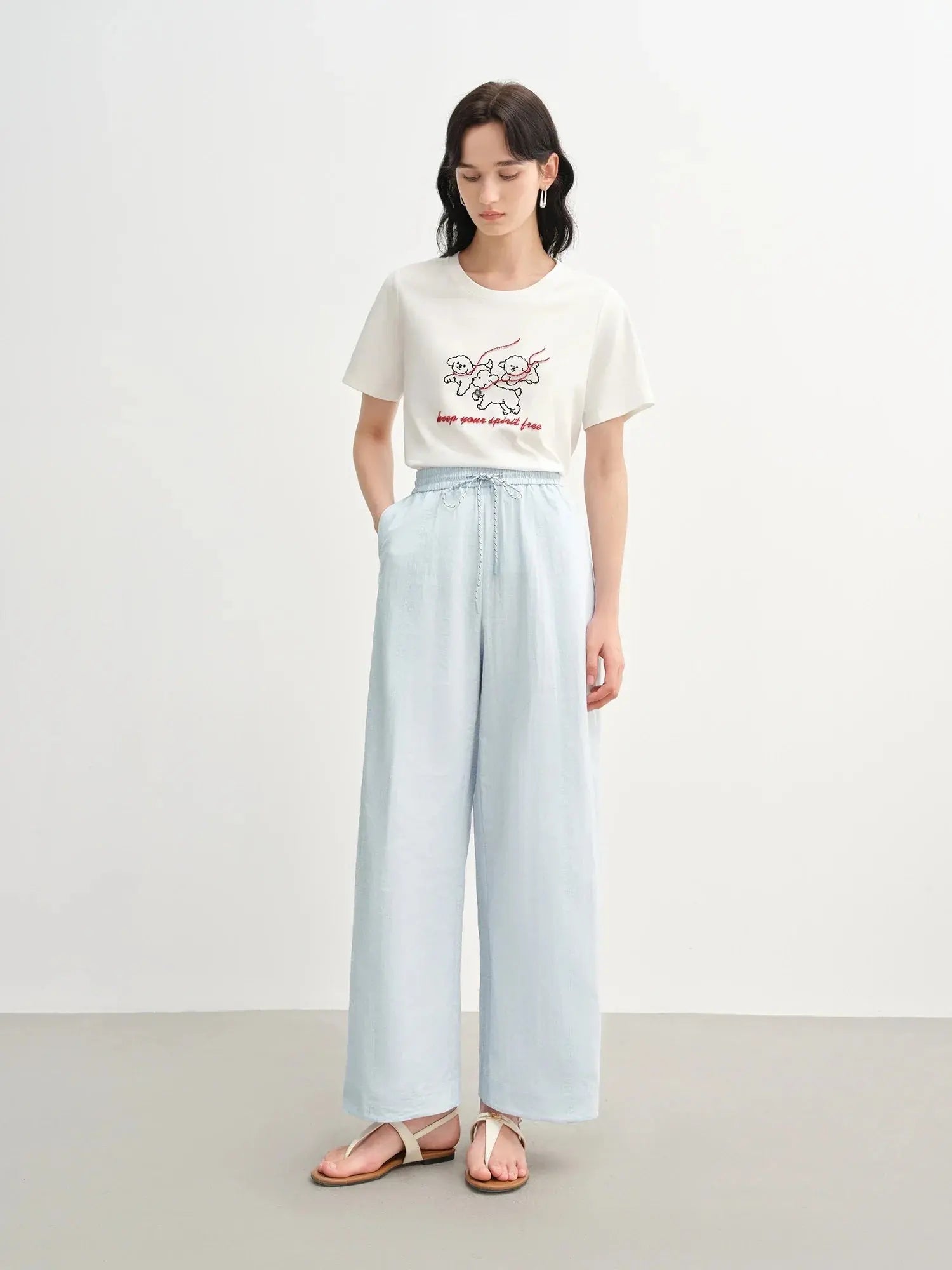 Comfy Wide-Leg Drawstring Pants
