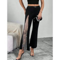 Glitter High-Slit Flared Pants