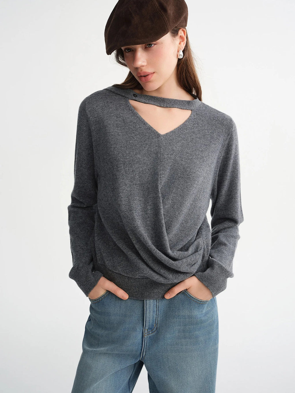 Plus Size Ribbon Knit Sweater Elegant Women’s Pullover