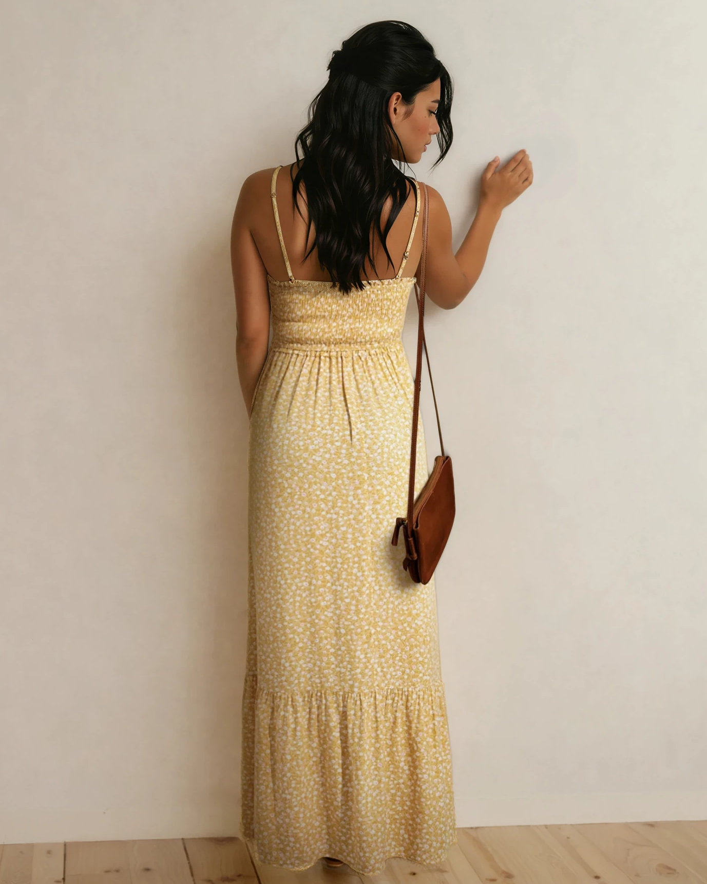 Bea Smocked High Waist Floral Maxi Dress