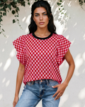 Cassidy Contrast Trim Round Neck Top