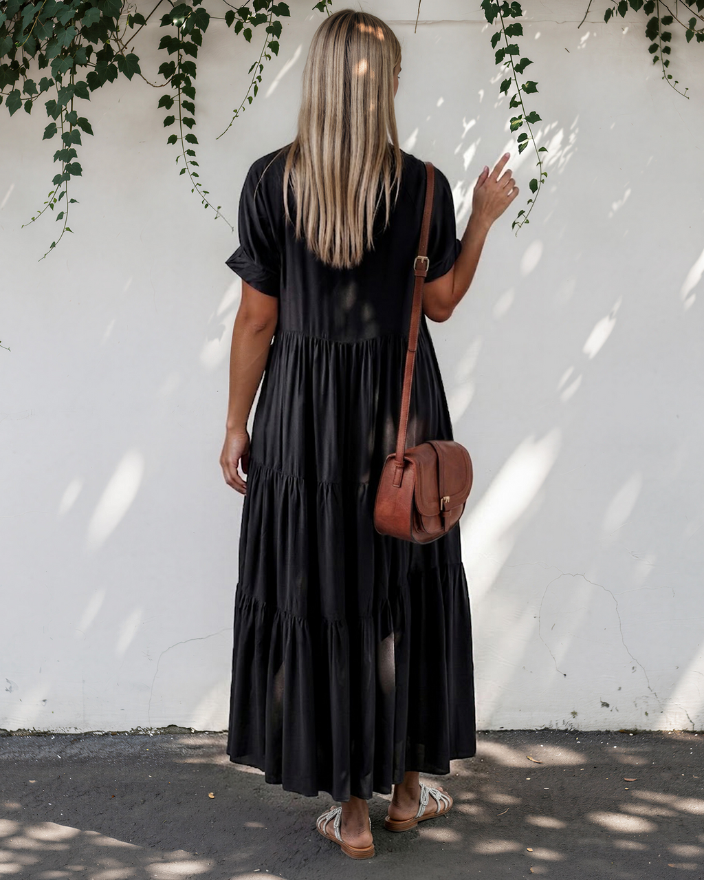 Selah Ruffle Tiered Long Flared Dress