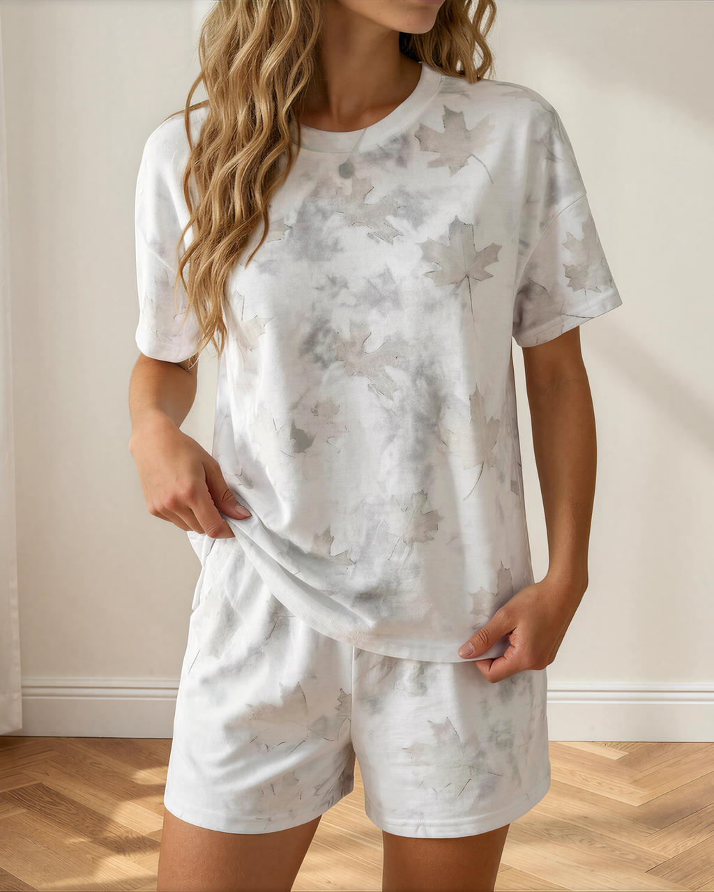 White Woodland Camouflage Short Set