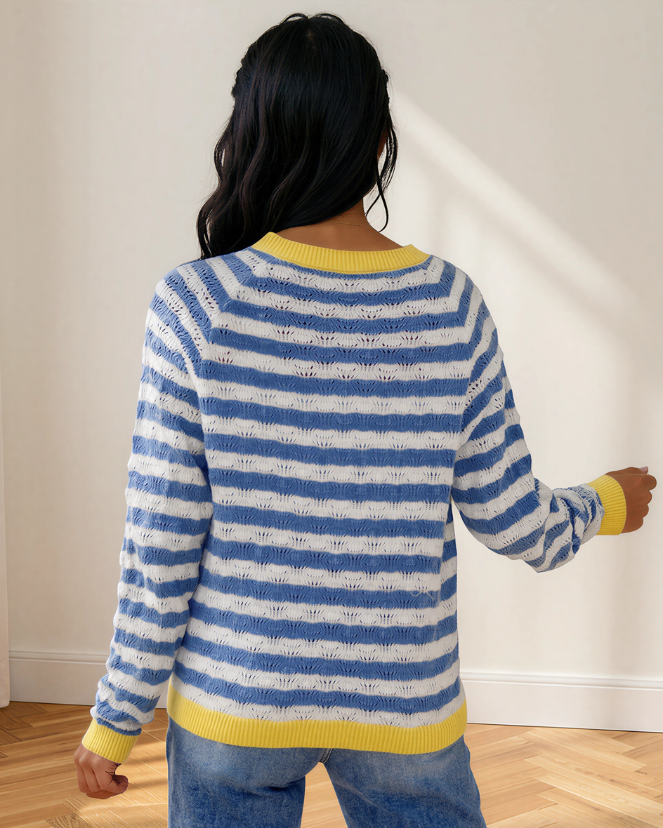 Olivia Striped Knit Cardigan