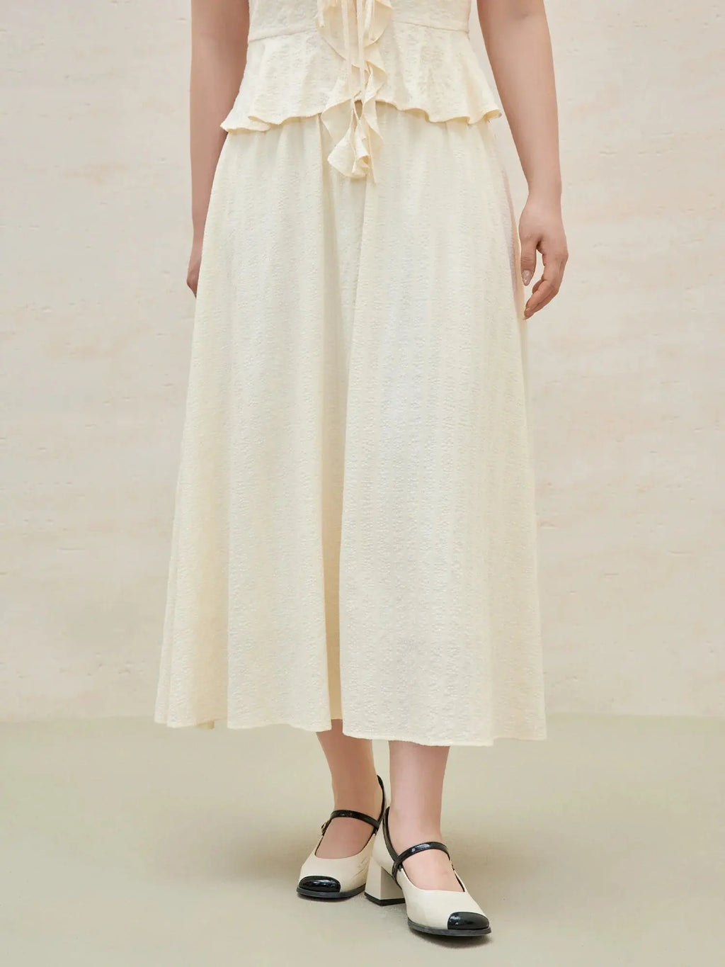 French Ruffle Plus Size Two-Piece Outfit