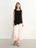 Women's Bold Color Block Faux Two-Piece Dress