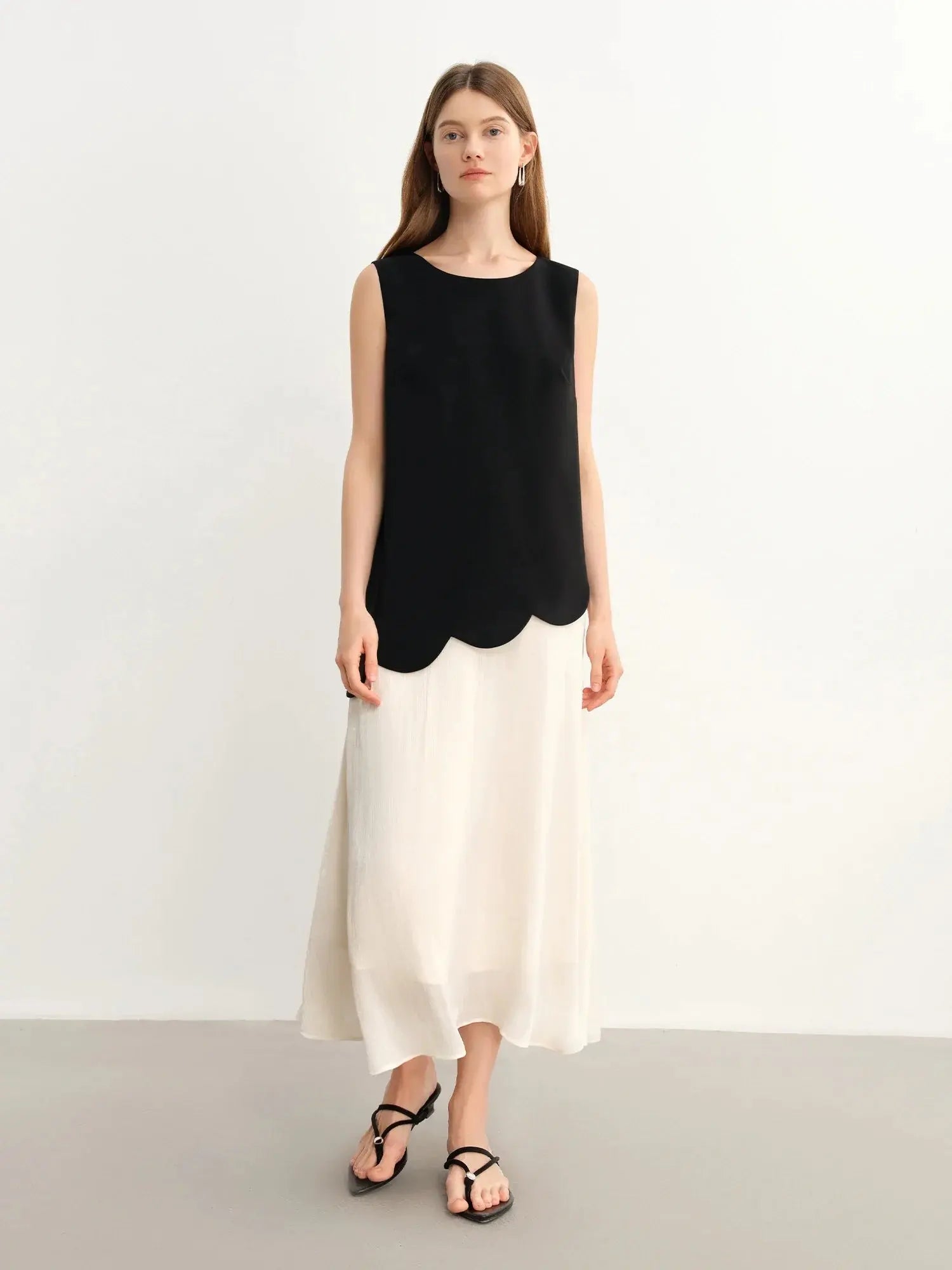 Women's Bold Color Block Faux Two-Piece Dress