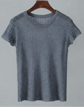 White Striped See Through Elegant Top