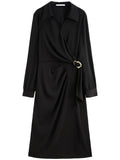 Plus Size Metal Detail Long Dress Spring Fashion