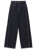 High-Waisted Wide Leg Jeans Loose Straight Denim
