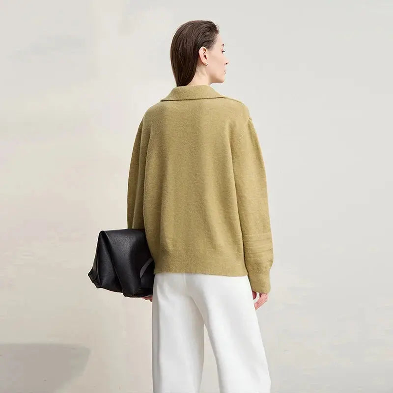 Chic Minimalist V-Neck Pullover Sweater