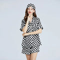 Women’s Checkerboard Mulberry Silk Pajama Set