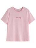 Plus-Size Contrast Letter Tee