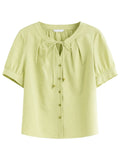 Tie-Waist Linen Shirt for a Flattering Summer Look
