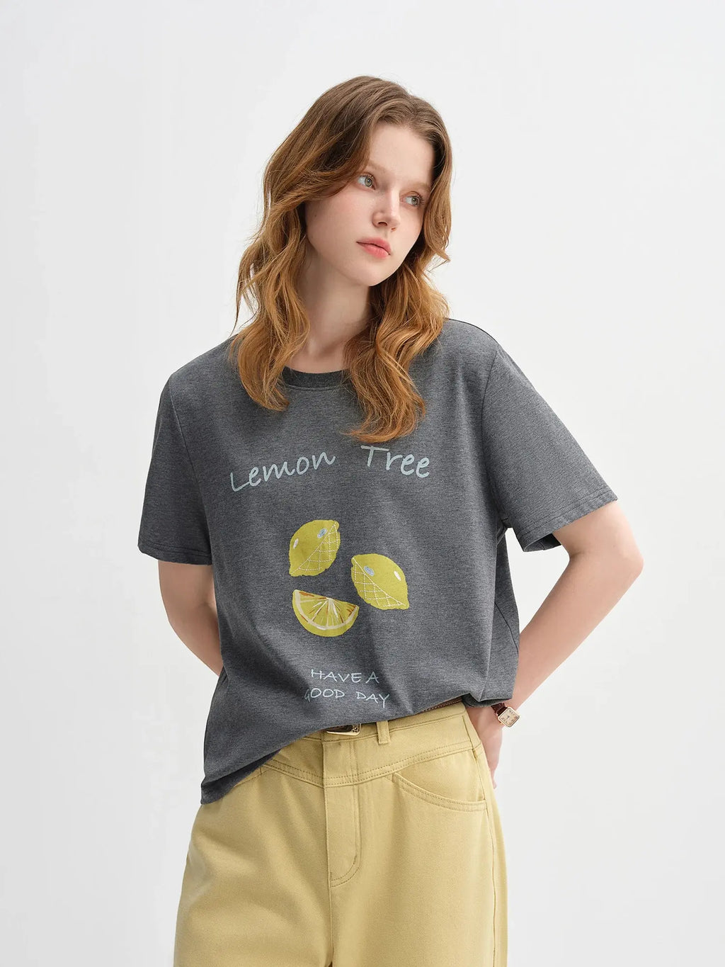 Women’s Fruit Print Cotton T-Shirt | Loose Straight Fit