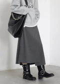Casual Straight Tube Skirt Irregular Slit Design