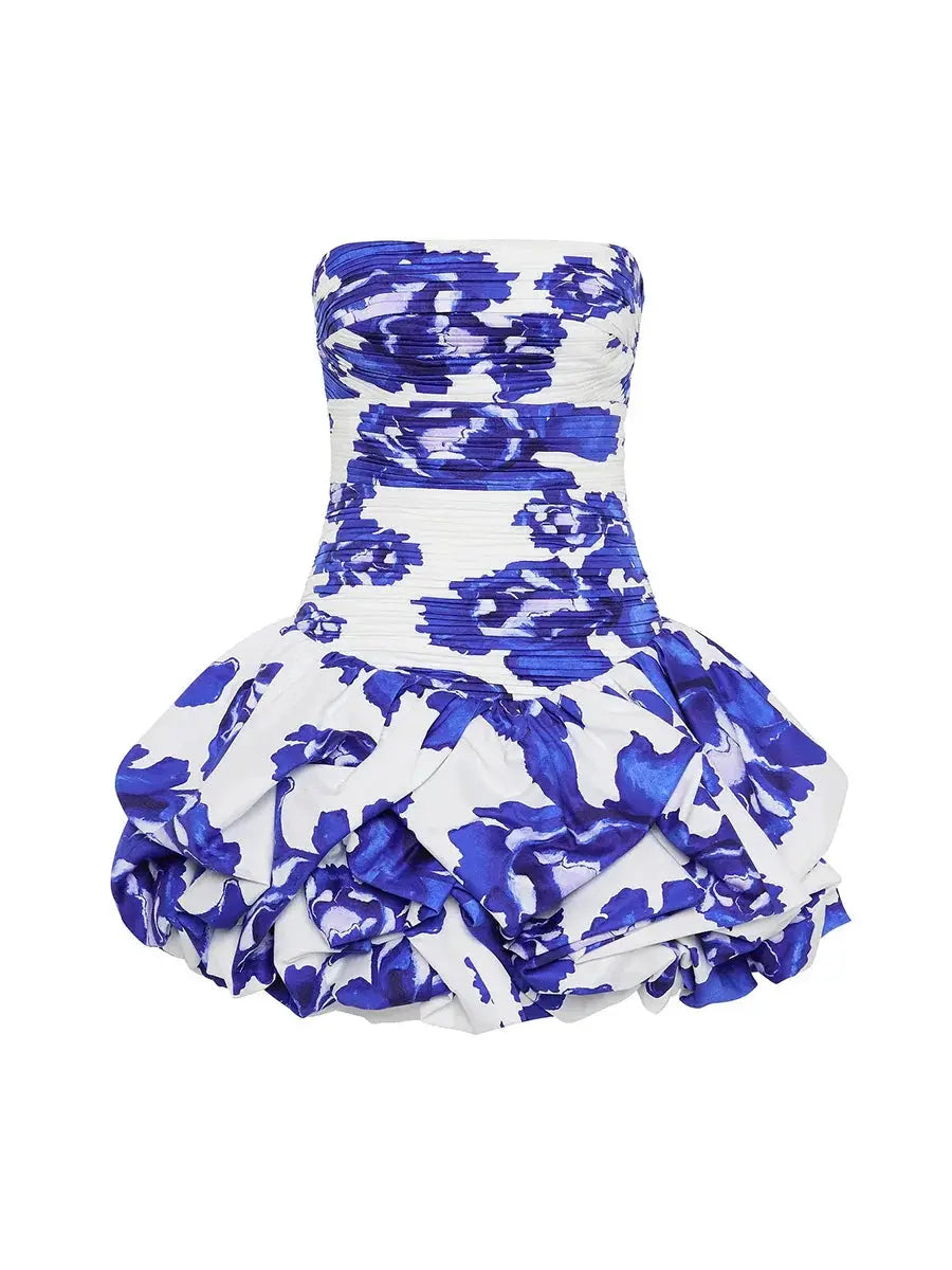 Ruffled Slash Neck Mini Dress